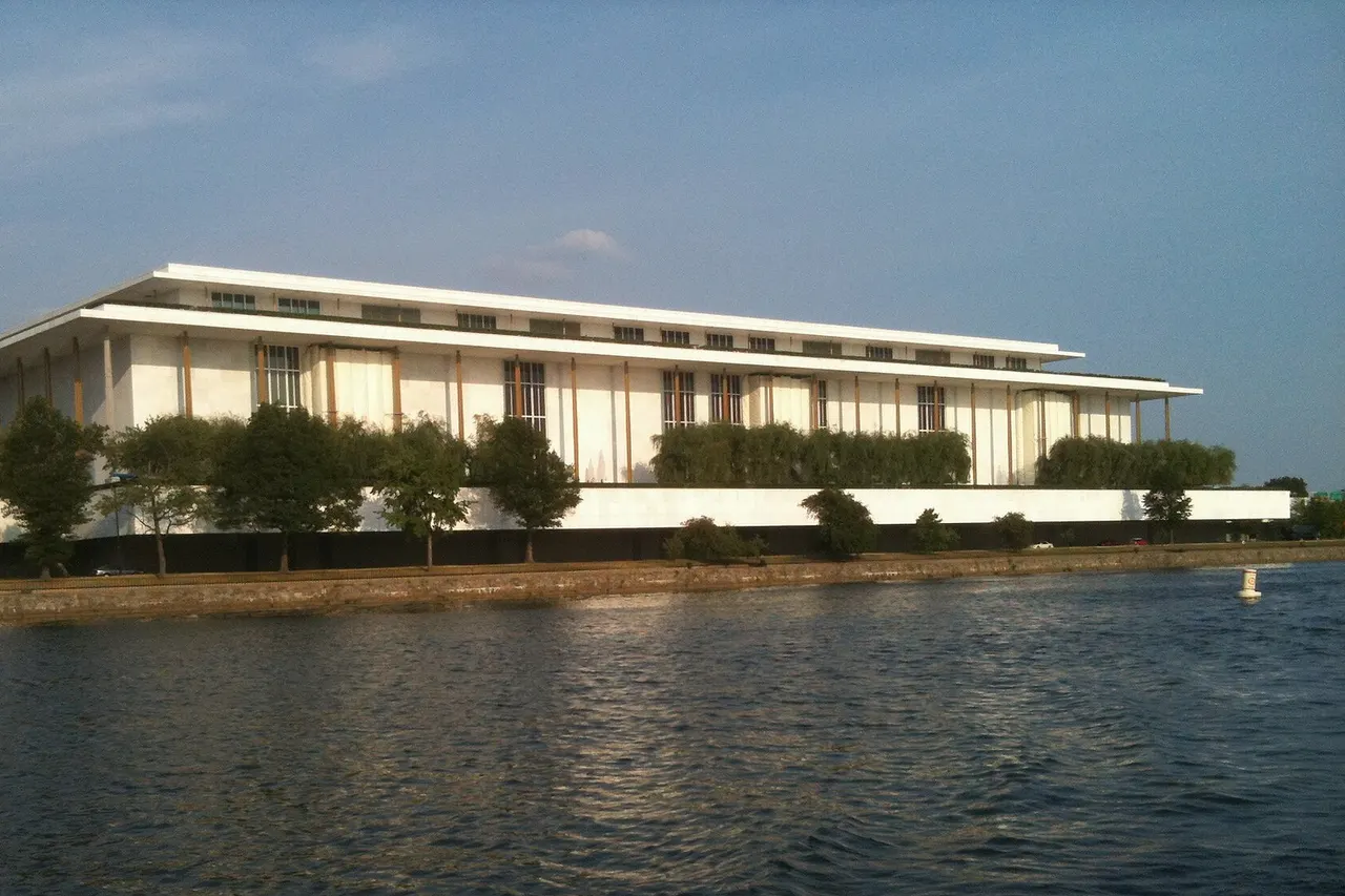 Kennedy Center seen from the Potomac River .