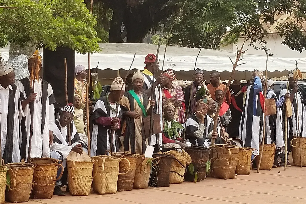 Assembly of tribal leaders for Foumban, Cameroon festival