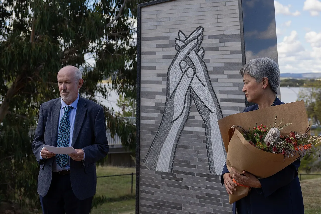 Penny Wong, Minister for Foreign Affairs, laid a wreath in memorial of Lalzawmi 'Zomi' Frankcom, the International Aid Worker from the World Central Kitchen charity, killed while working in Gaza with six of her colleagues, at Canberra's International Humanitarian Memorial. Minister Wong was joined by Marc Purcell, CEO of the Australian Council for International Development (ACFID), and staff from ACFID and the Department of Foreign Affairs and Trade (DFAT).